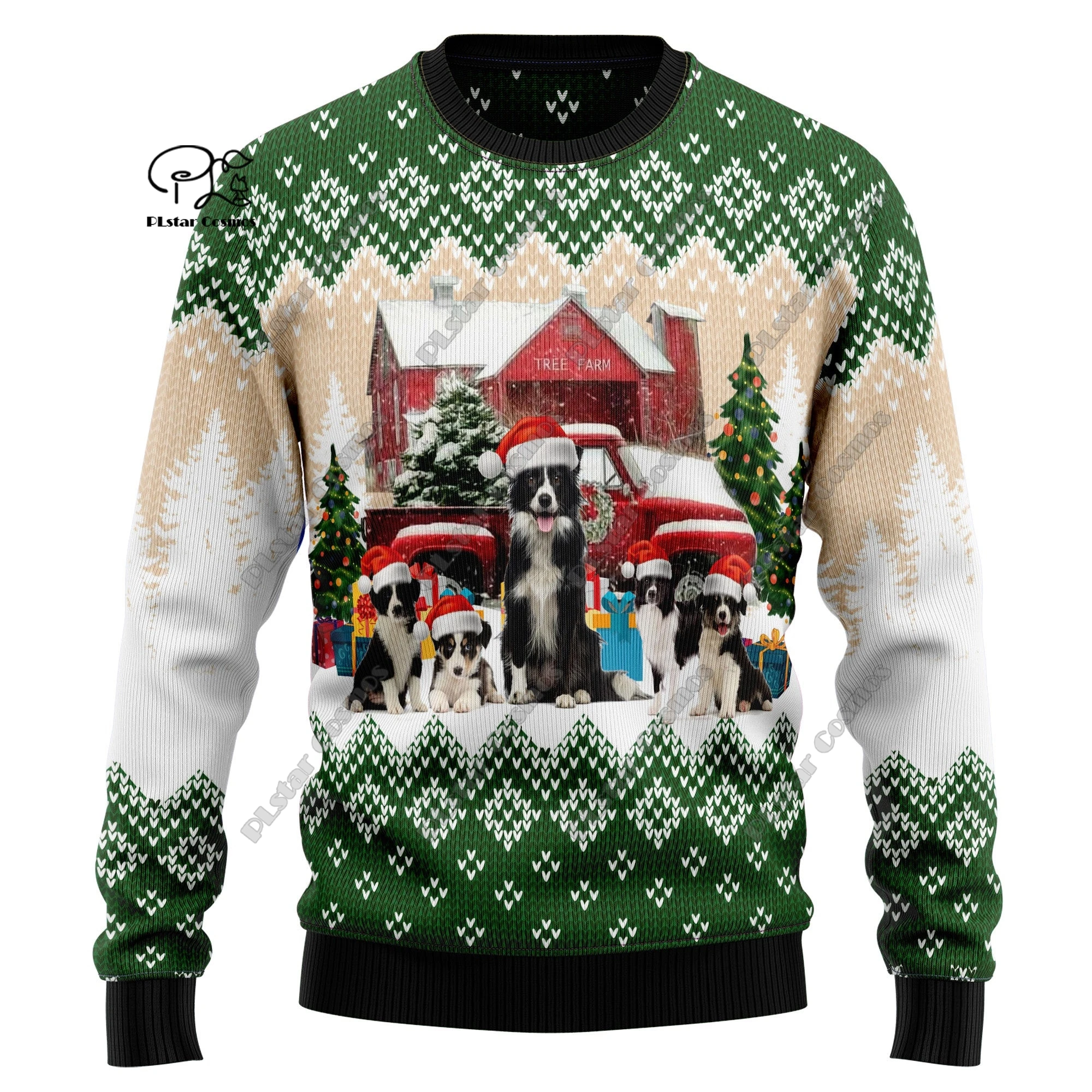 Nouveau 3D Imprimé Animal Personnalisé Série Mignon Motif De Noël en-ly Pull Rue Casual Hiver Sweat S-57