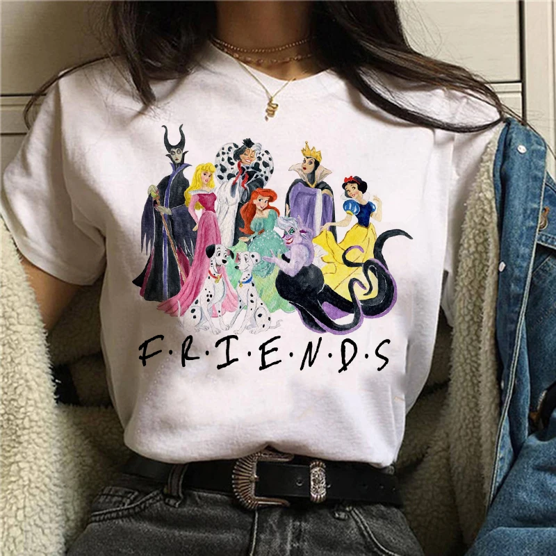 Simpatico cartone animato Disney cattivi Queen Print t-shirt da donna Street manica corta moda abbigliamento Casual magliette estive