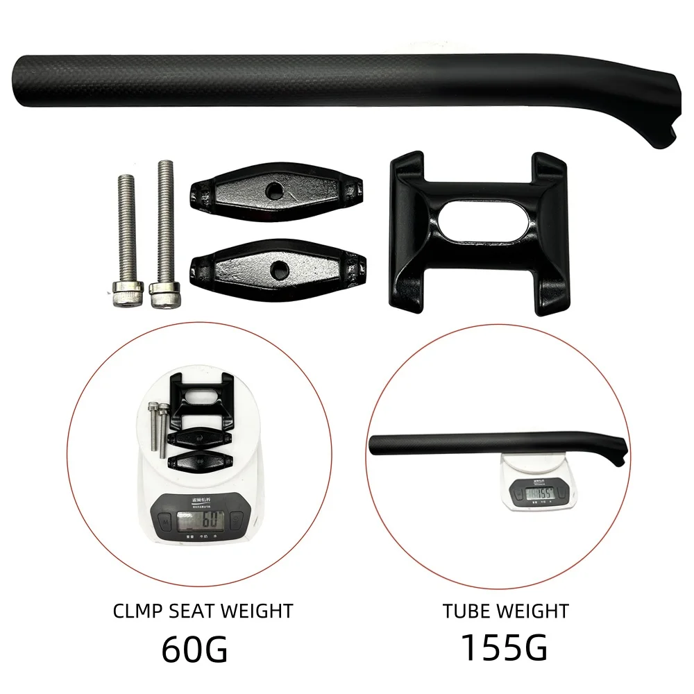 Matte Black Carbon Seatpost for MTB, Road Bike Seat Post, Bicycle Parts, Canoe, 27.2, 30.8, 31.6mm, Length 350, 400mm