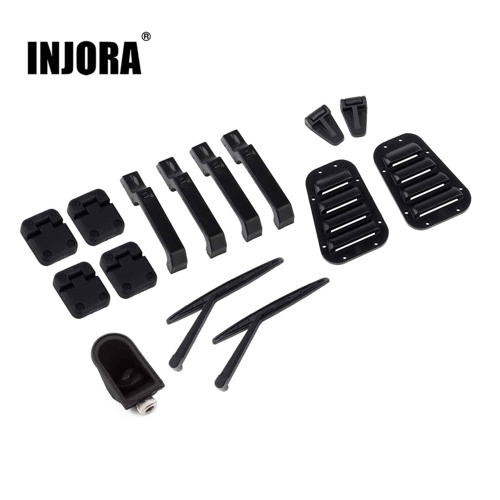 INJORA Door Handles Engine Cover Hinge Fuel Tank Cap Grille Wiper for 1:10 RC Crawler Car TRX-4 TRX4 Upgrade Parts