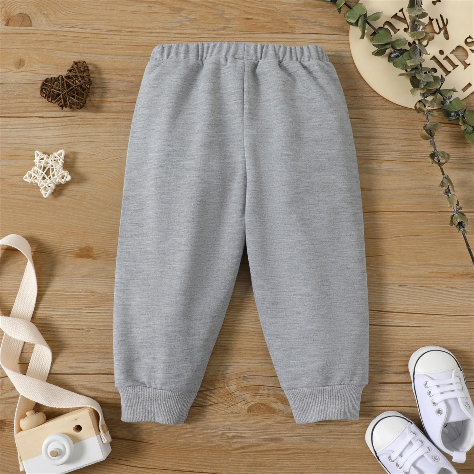 PatPat Baby Boy/Girl Solid Elasticized Waist Sweatpants Joggers Pants Soft and Comfortable Perfect for Outings and Daily Wear