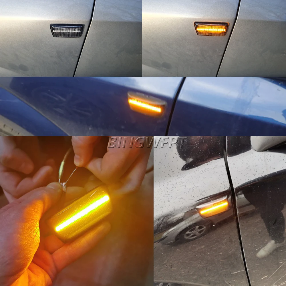 2 buah untuk Opel Insignia Astra H Zafira B Corsa D untuk Chevrolet Cruze Dynamic LED lampu penanda samping mobil Repeater lampu sinyal