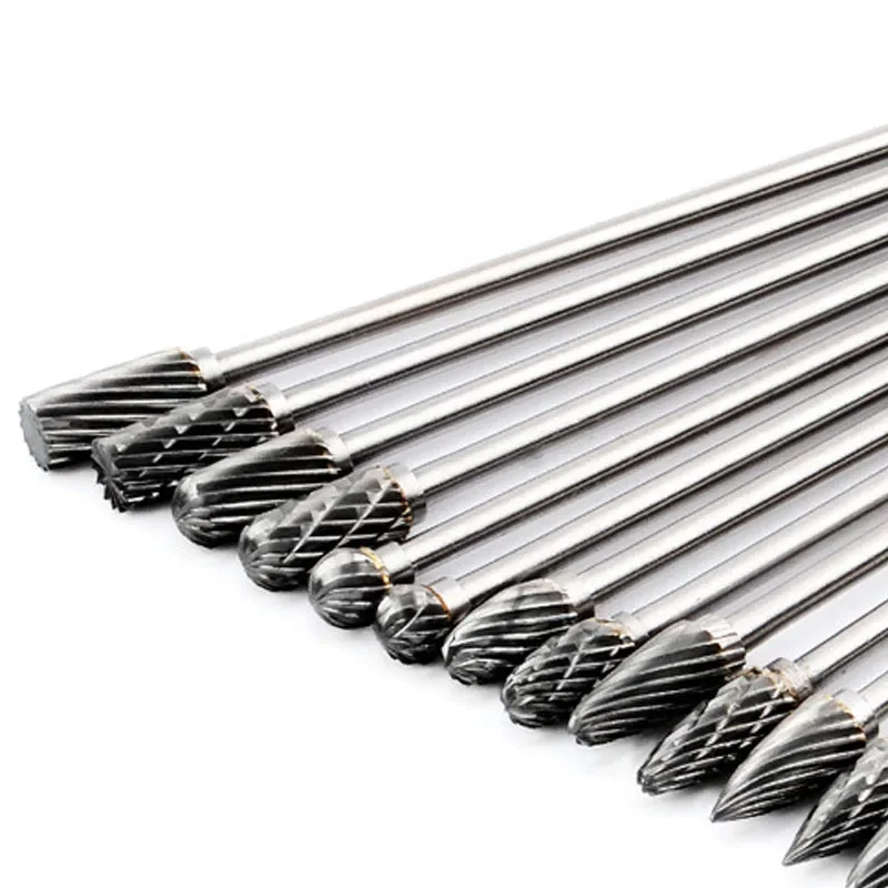 1pc 6mm Head Tungsten Carbide Burr - 4” (100mm) Long Double Cut Carbide Burr File  1/8’’ 3mm shank