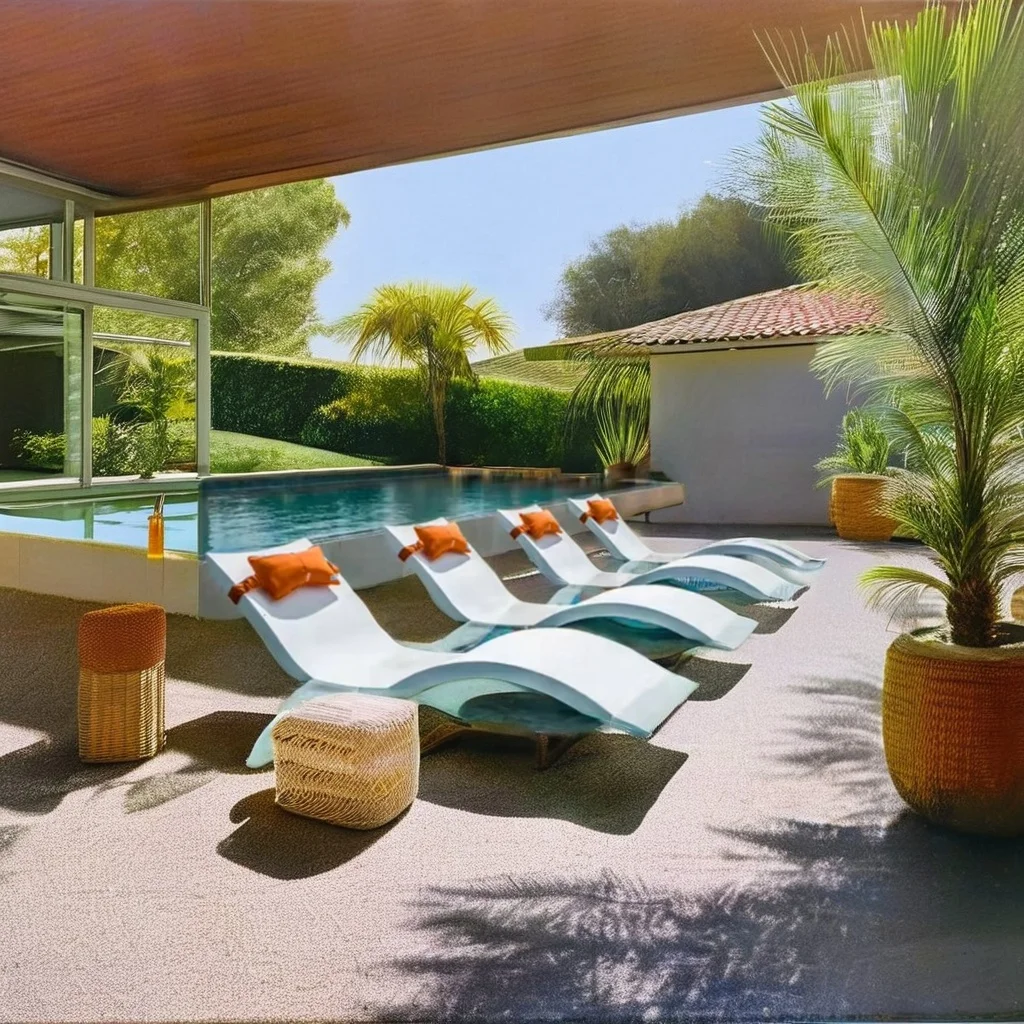 Luxury Pool Lounge Chair Outdoor Patio Furniture Plastic Sun Lounger for Swimming Pool Beach Application