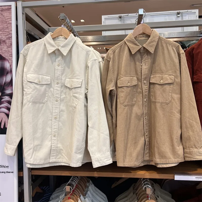 

Corduroy Workwear irt Long Sve ex Autumn Winter Faion Casual Sle Wear Resistant Thin Outerwear Air Conditioner S...