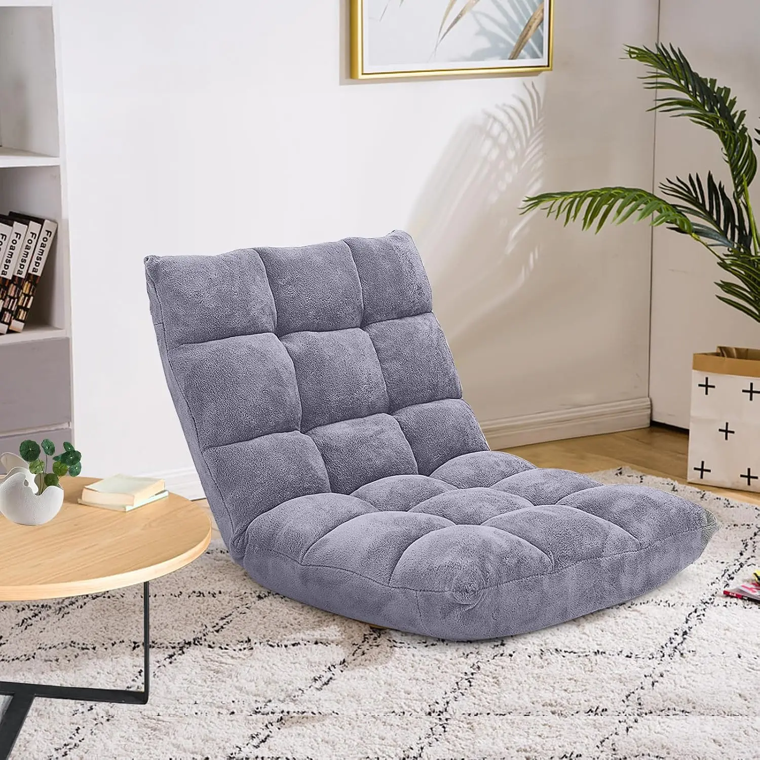 Memory Foam Floor Chair with 14-Poistion Adjustable Back Support