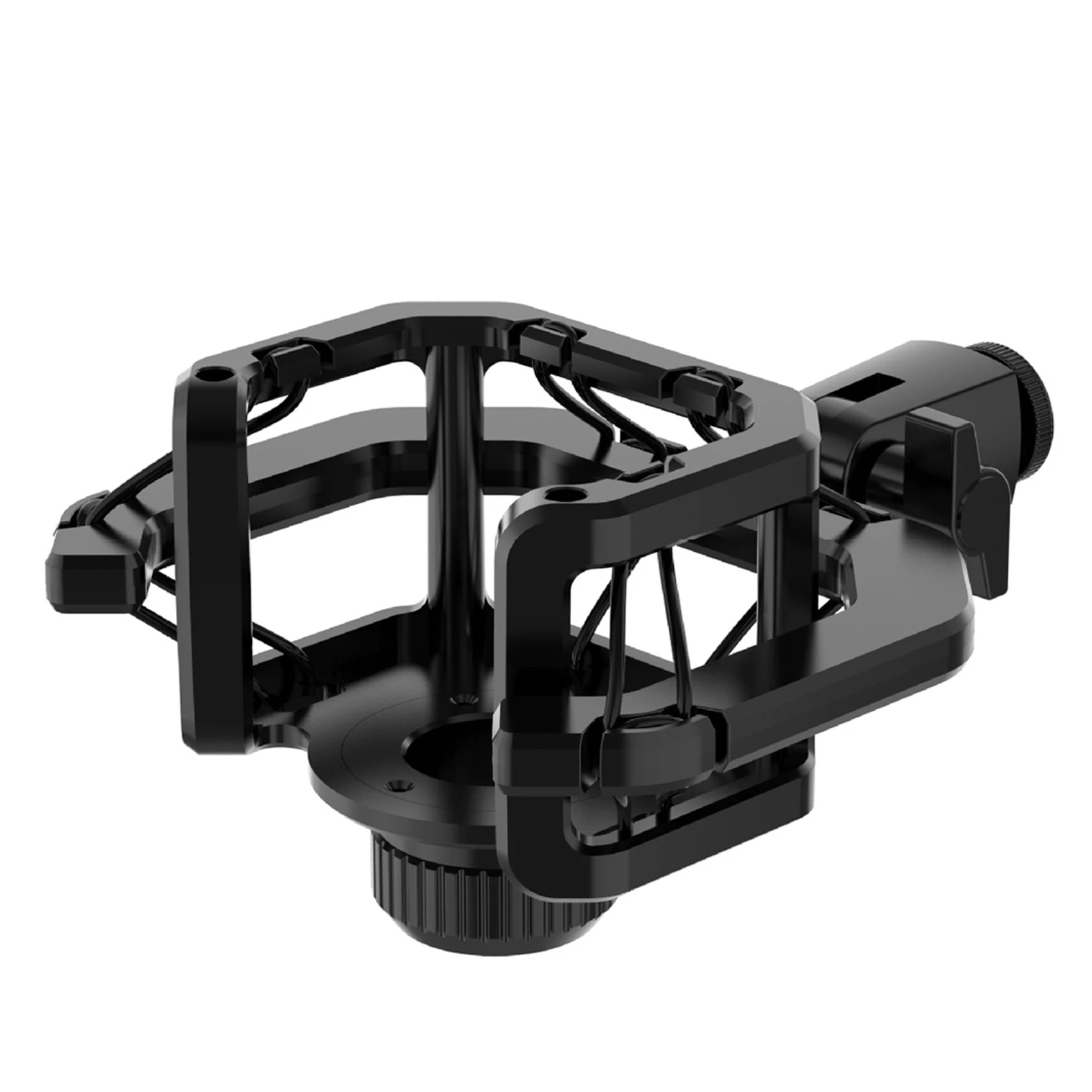 جهاز تثبيت صدمات الميكروفون مع فلتر ميكروفون ، الزجاج الأمامي ، تقليل الضوضاء ، شاشة مضادة للاهتزاز ، مستقرة ، سهلة التركيب ، سوداء