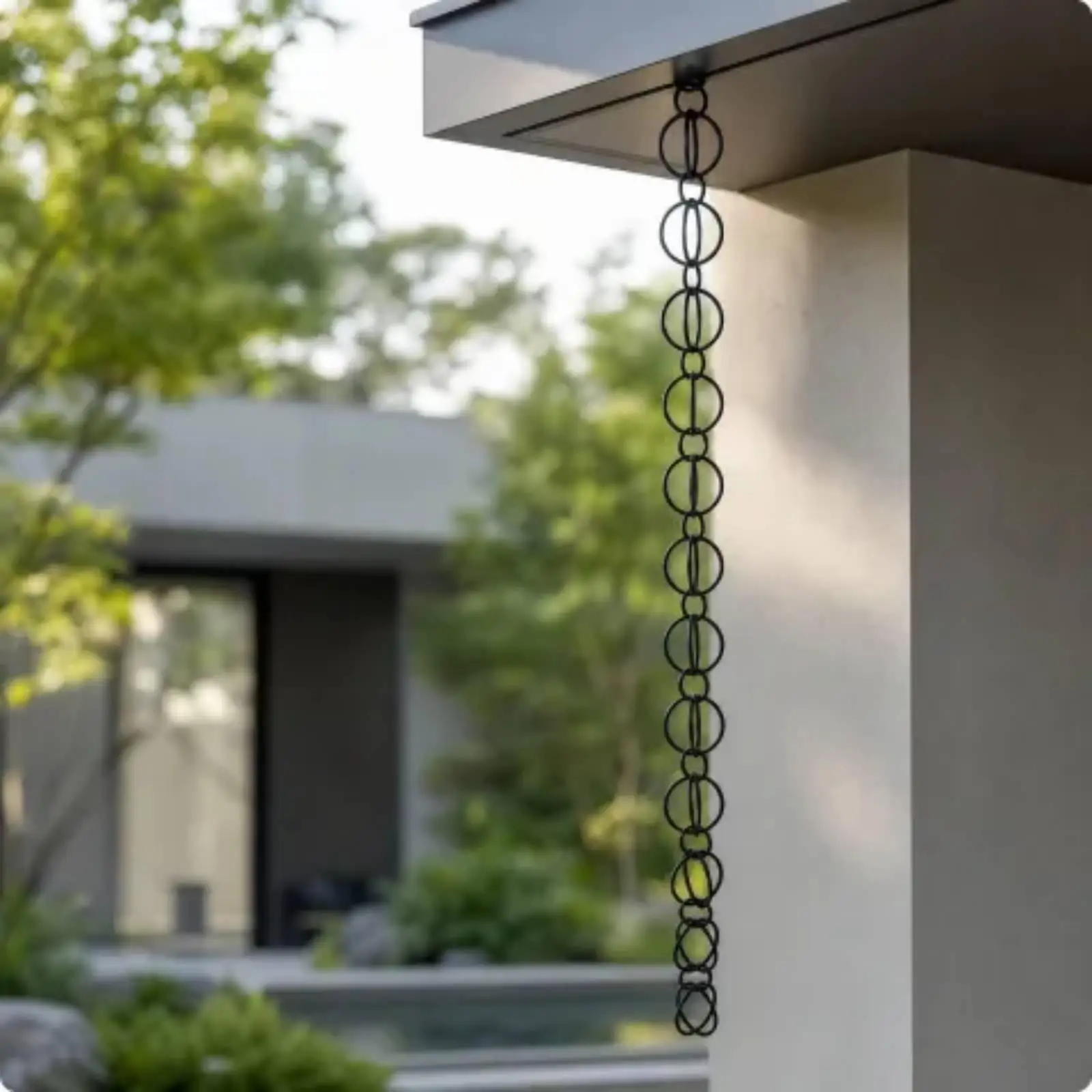 Rustproof Rain Chain Aluminum S Ring Design for Outdoor Roof Water Drainage Garden Decor Patio Courtyard Building Exterior