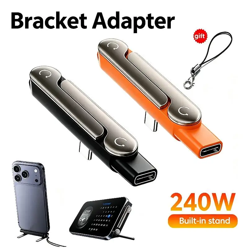 240W USB C Built-in Stand Adapter Multi-function Foldable Converter For Phone Charge BracketUniversal Box