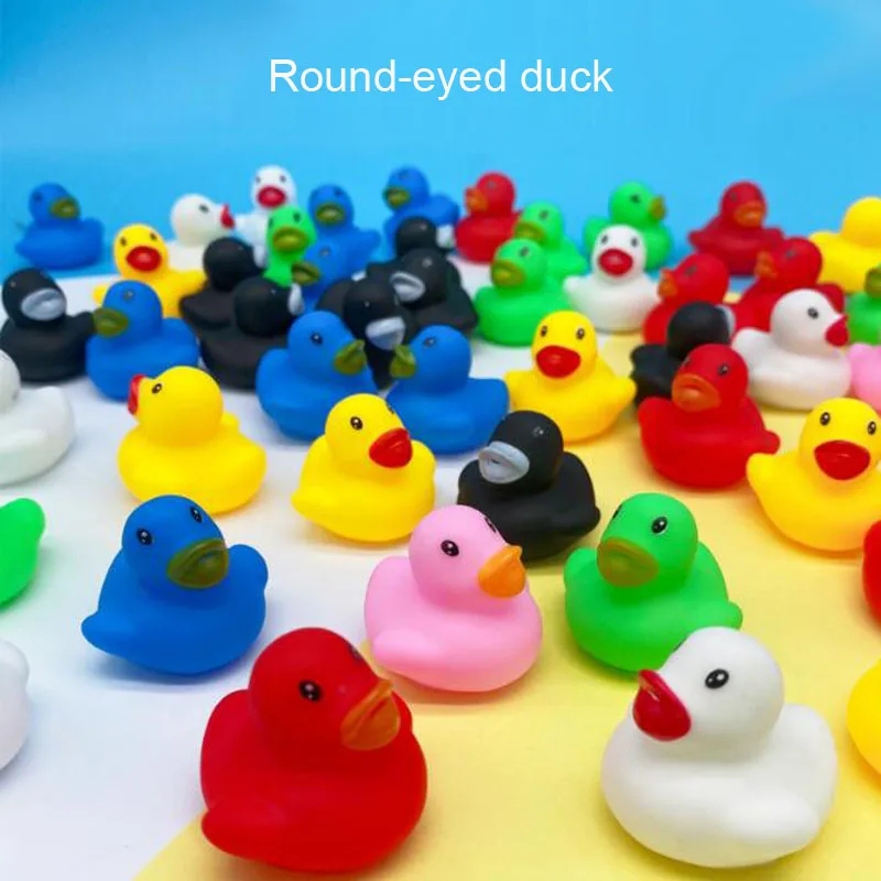 10-300pcs Baby Bath Toy Cute Little Duck with Squeeze Sound Soft Rubber Float Ducks Play Bath Game Fun Gifts for Children