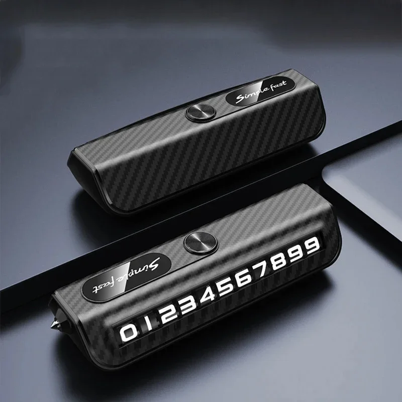 

2 in1 Temporary Parking Card Numbe Car Safety Hammer Window Breaker Multifunction Card Dashboard Phone Number Car Interior Decor