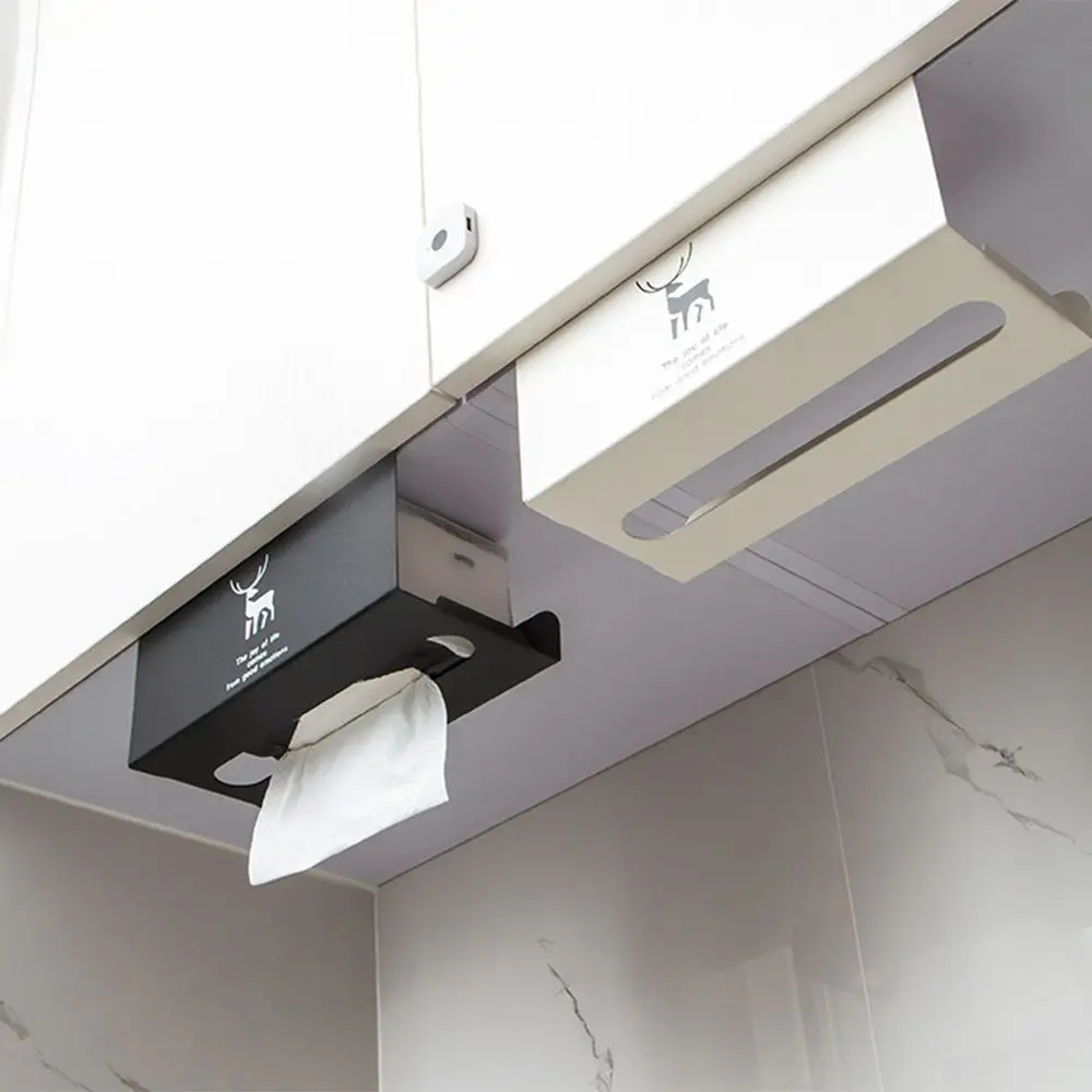 

Without Punching Kitchen Paper Towel Holder Upside Down Creative Cabinet Paper Roll Hanging Rack Portable Multi-purpose