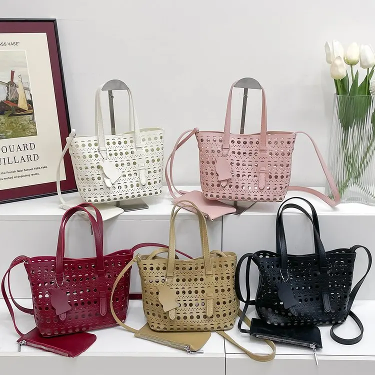 2025 خريف 447 جديد مقاس واحد يناسب الجميع المغناطيسي مشبك حقيبة يد حقيبة حمل بولي PU سلة الخضار حقيبة حقيبة كتف #4