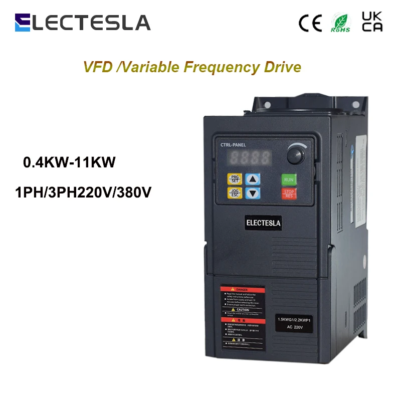 

VFD 1Phase 3Phase 220V 380V Input and Output 3KW 4KW 5.5KW 7.5KW Motor Speed Controller Frequency Inverter