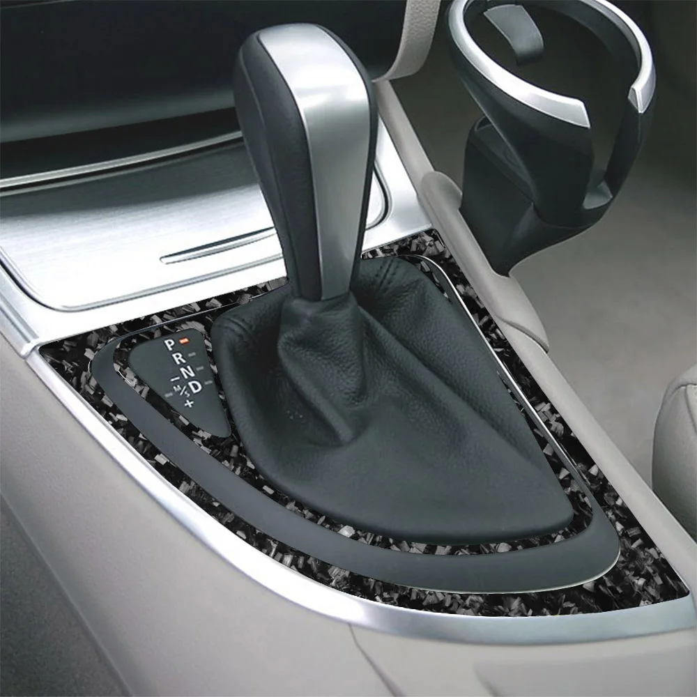 For BMW 1 Series E81 E82 E87 E88 2008-2013 Forged Carbon Fiber Automatic Gear Shift Frame Panel Cover  Car Accessories Sticker