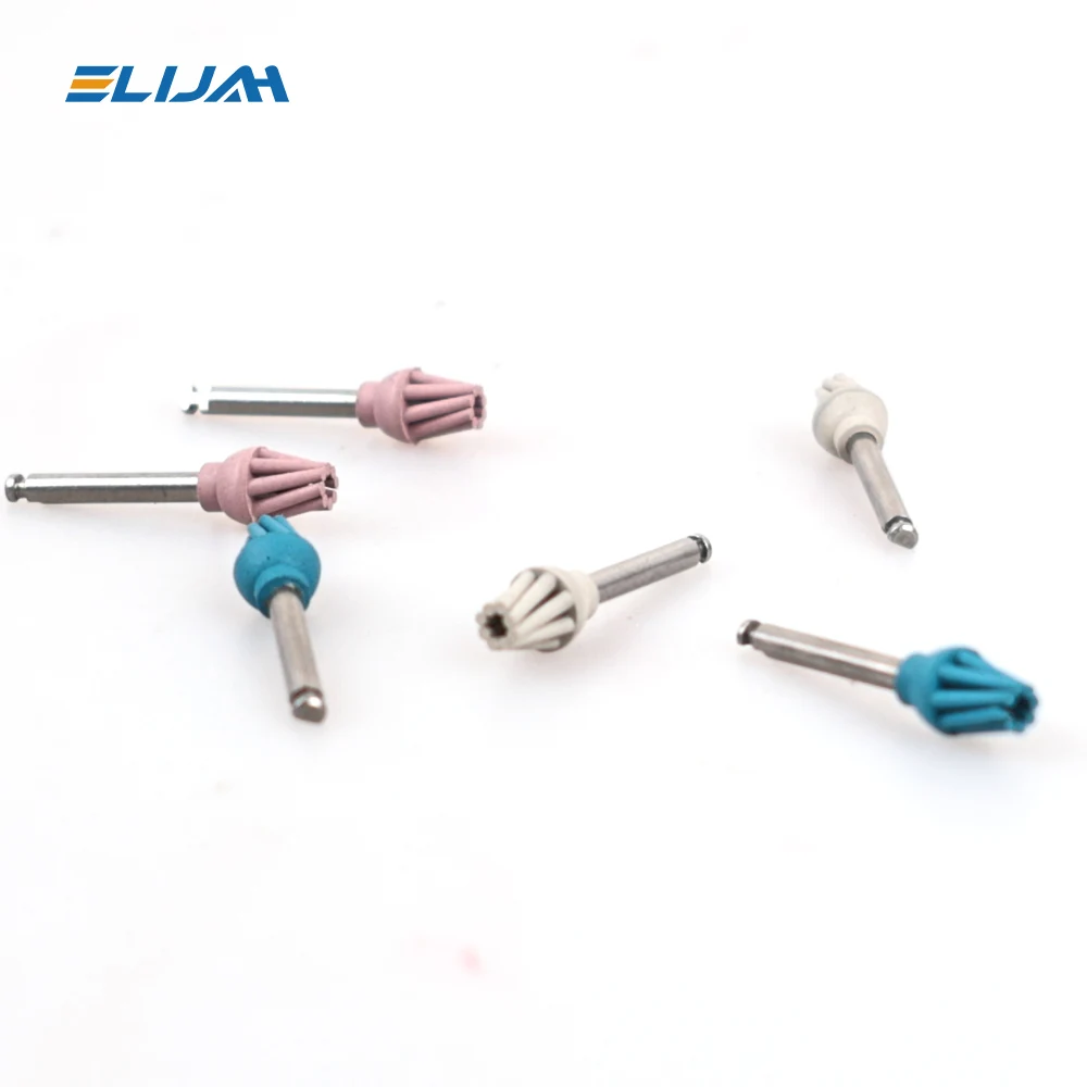 SYJH Dental Rubber Spiral Flex Polisher Silver Handle Dental Rubber Diamond Eagle Brush Kit Helicoid Composite Polishing Tools