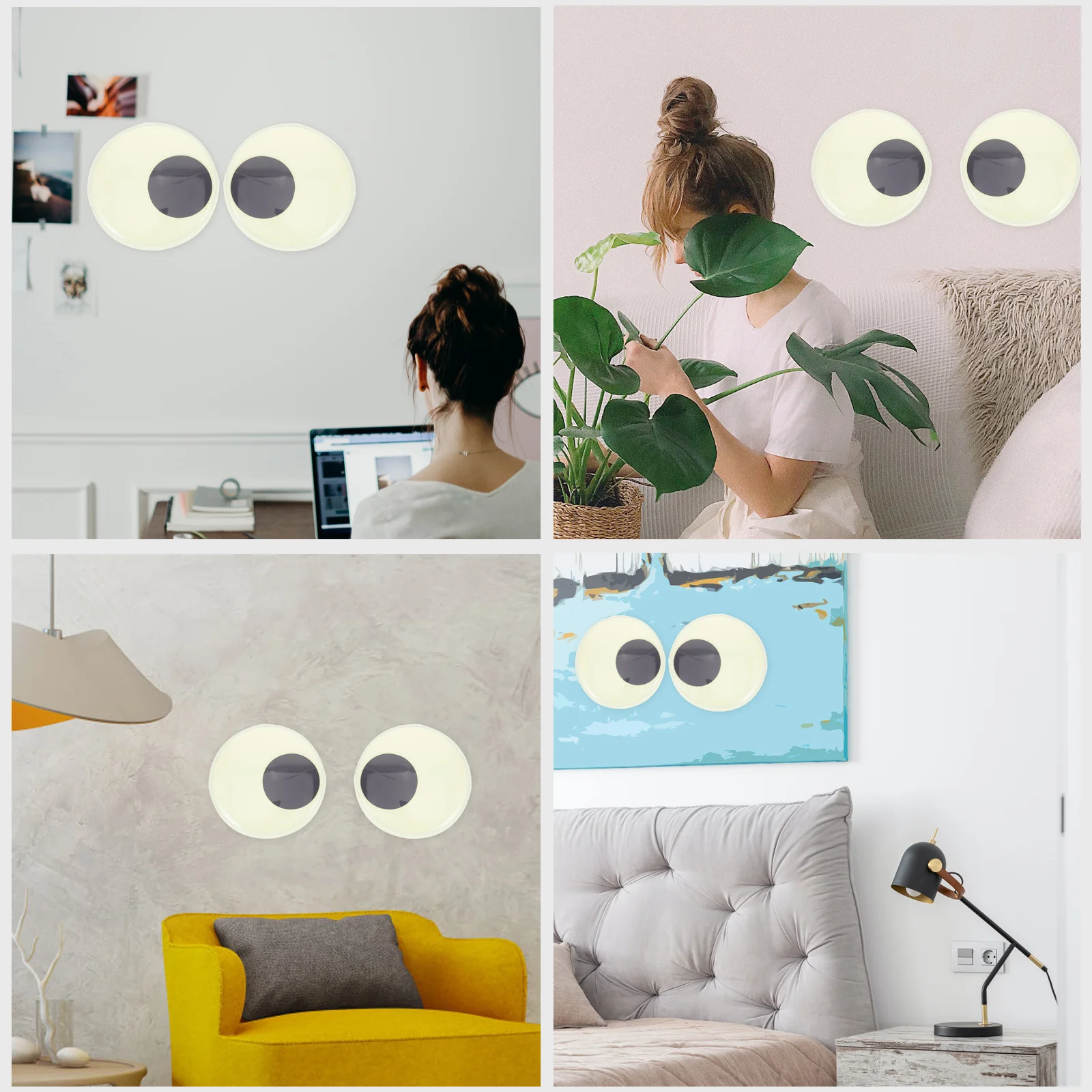 

2 шт., светящиеся ночные глаза, светящиеся шарики для глаз, большие пластиковые поделки, реалистичные аксессуары для декора глазных яблоков