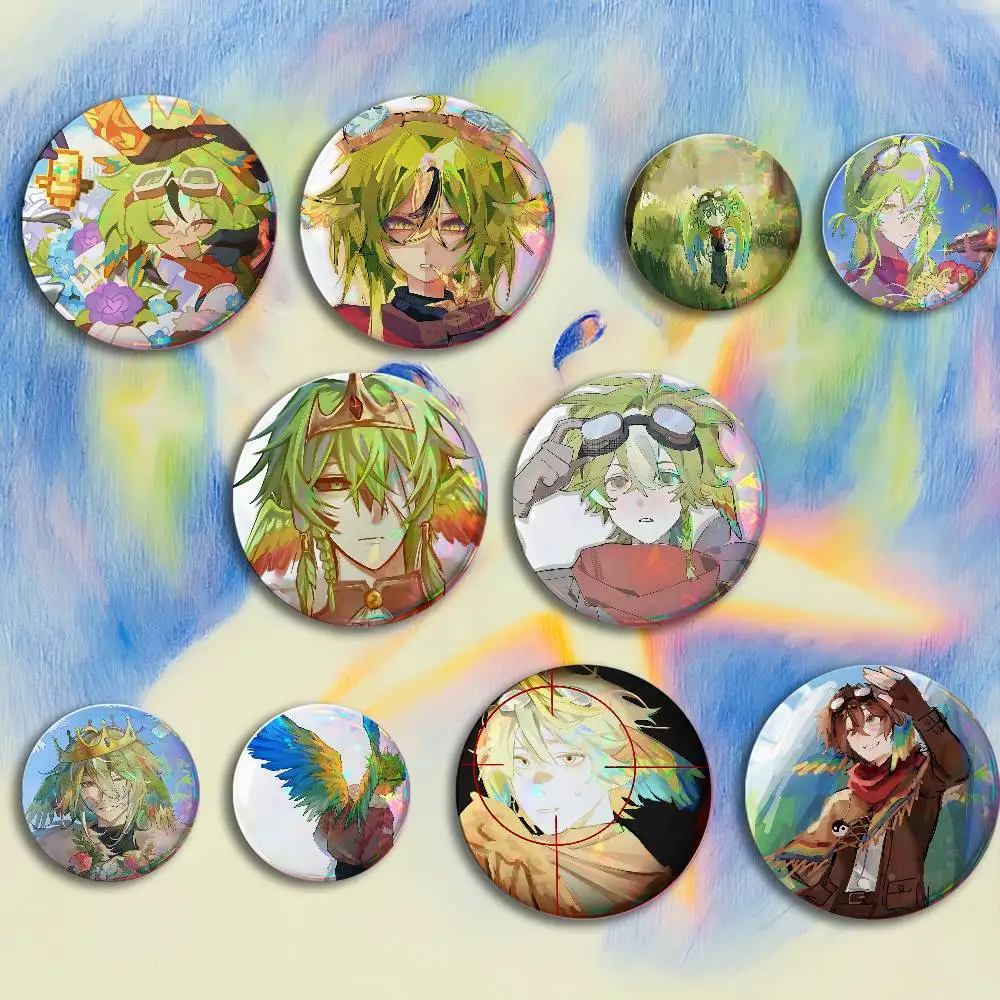 P-ParrotX2 2 Badges 25 32 44 58 75 mm Round Customizable Wholesale Fan goods Self-made fan freebies