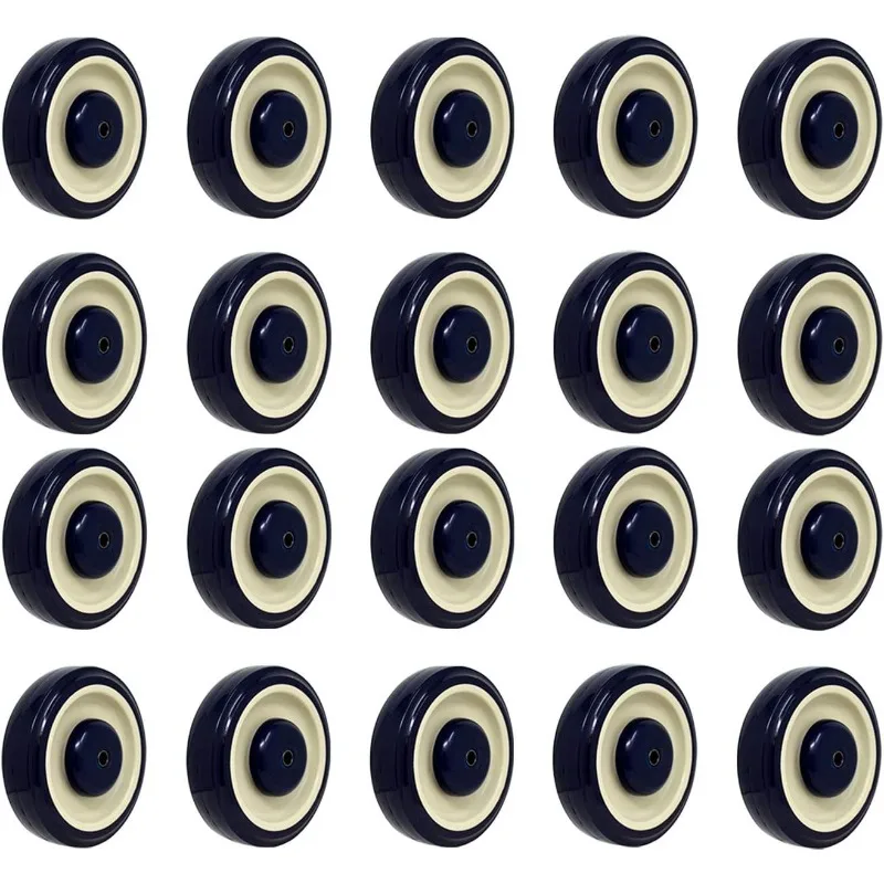 

Shopping Cart 5"x1-1/4" 3/8"Bore Polyurethane Wheel - Load Capacity 350Lbs each (20-Pack 3/8" Bore(Navy/Beige))