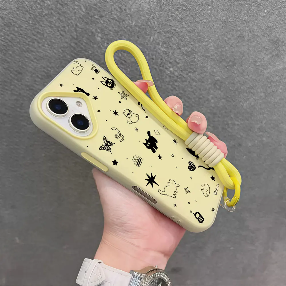 Cat Star Butterfly Bow Phone Case For Samsung Galaxy S26 FE S25 S24 S22 S21 Ultra Plus A55 A54 A35 A34 Lanyard Wrist Strap Cover view 2