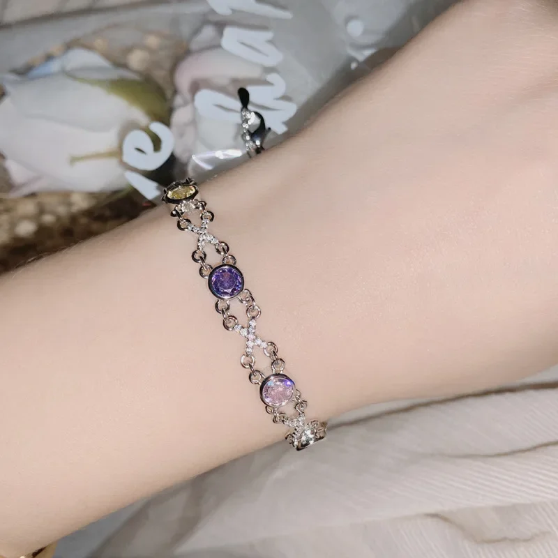 MDL مويسانيتي نمط باريس موضة يتوهم اللون سوار المرأة 18 كيلو تقليد Argyle الماس الأصفر تألق مجوهرات #2