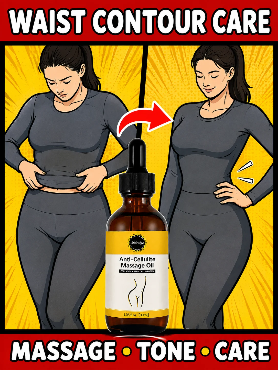 Belly Waist Slimming Oil Firming Tightening Skin Body Shaping Contour Local Massage Essential Oil for Abdomen Waist Women