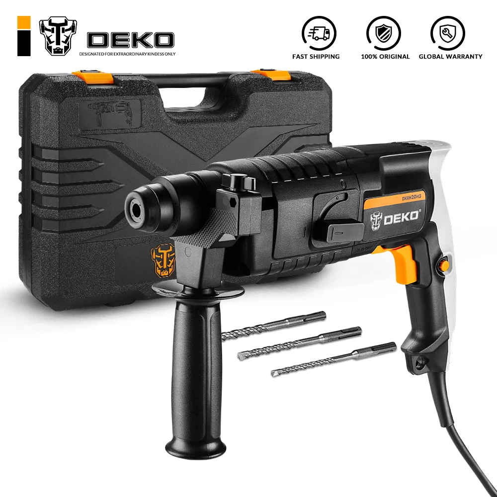 DEKO GJ181/DKRH20H3/DKRH26H2 Multifunctional Rotary Hammer with BMC&6pcs Accessories Electric Demolition Hammer Impact Drill