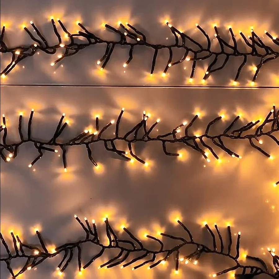 1000/1500 LED Firecracker String Light Outdoor LED Cluster Garland Fairy Lights 8 Modes Waterproof For Christmas Wedding Decor