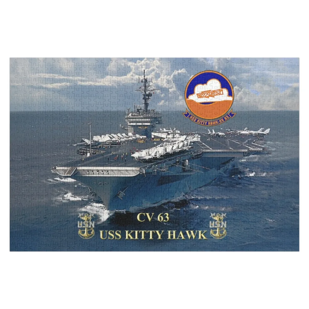 

Деревянный пазл CV-63 USS Kitty Hawk для взрослых, персонализированный подарок для детей, деревянная игрушка-пазл для малышей с индивидуальным дизайном