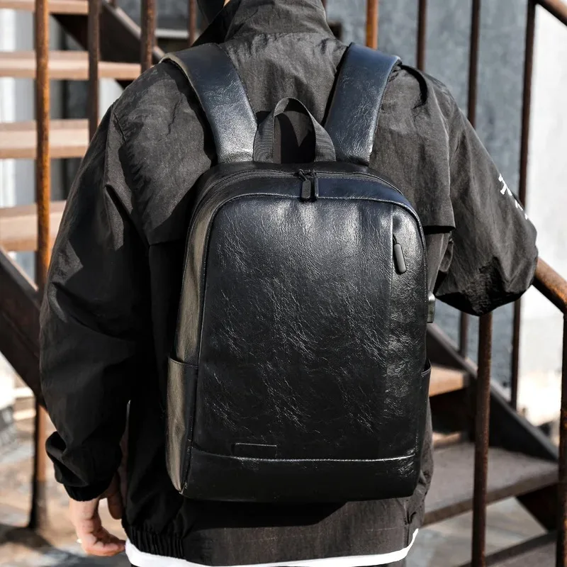 

Executive Backpack Men PU Leather Satchel Briefcase Office Casual Travel Laptop Office Business Sports Shoulder Back Pack Male