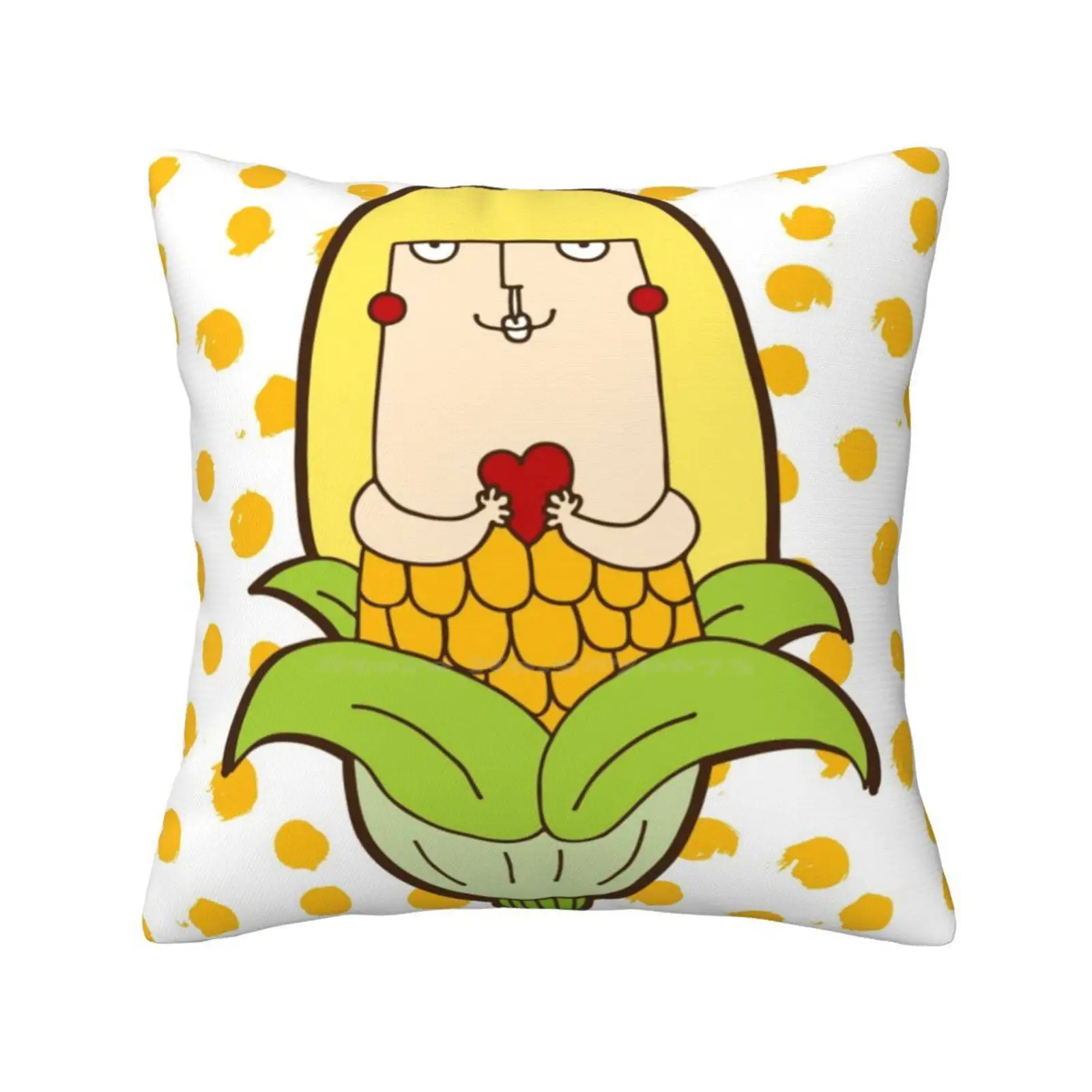 You'Re So Corny Throw Cushion Pillow Cover Love Romance Valentines Day Sweet Heart Corn Veggie Vegan Healthy Greens Delicious