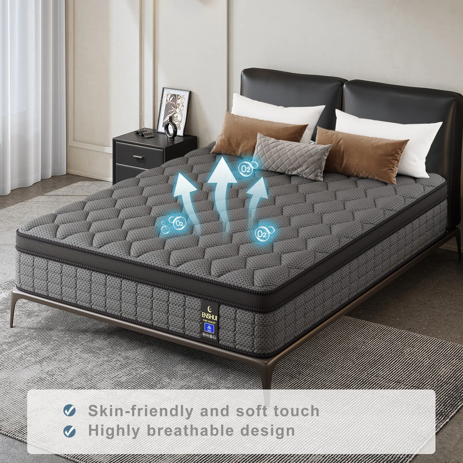 12"14""Gel Memory Foam Hybrid Pocket Spring Mattress For Back Pain Relief Twin Full Queen King Mattress In A Box Medium Firm image 5