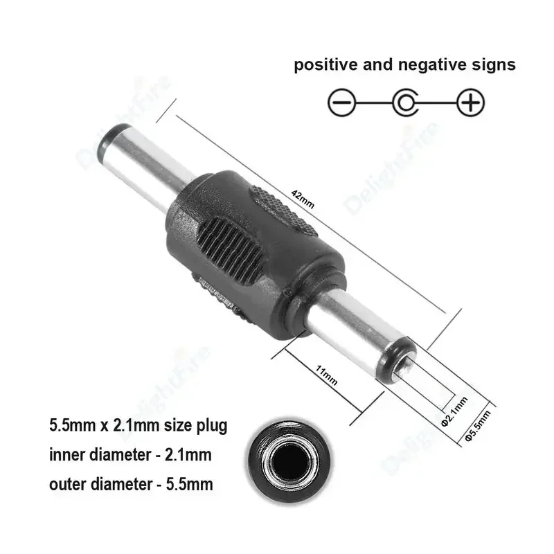 DC Connector Female Male Plug Converter 12V Panel Mounting Jack 5.5 2.1mm Power AdapterFor CCTV Camera Audio Speaker DIY