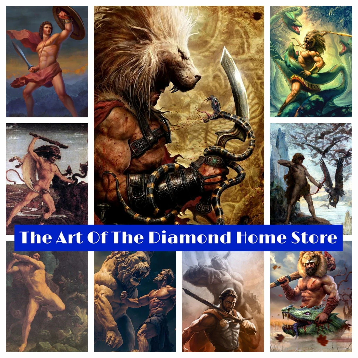 

Ancient Greek Mythology Heracles 5D AB Drill Diamond Painting Fantasy Hobby Furniture Mosaic Cross Stitch Embroidery Home Decor