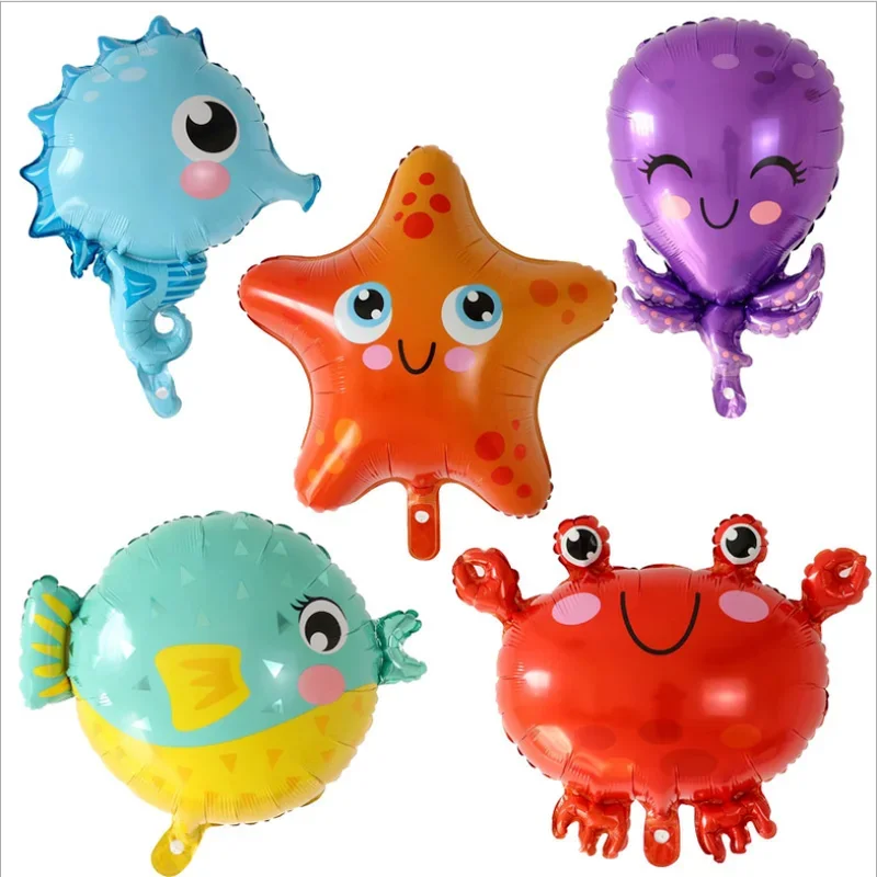 Marine Animal Foil Balloons Kids Gifts Birthday Party Ocean Theme Decoration Baby Shower Sea Horse Starfish Dolphin Shark Globos