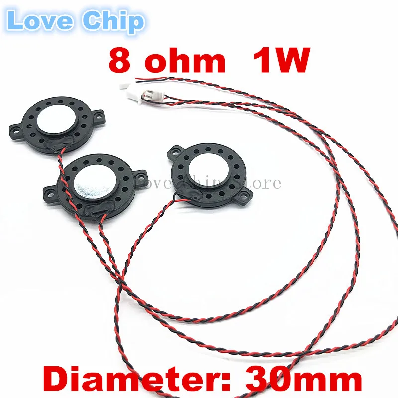 2pcs New Ultra-thin 1W 8R with ears Mini Speaker 1 watt 8 Ohms Loud Speaker Diameter 30mm 3CM Loudspeaker With Mounting Holes
