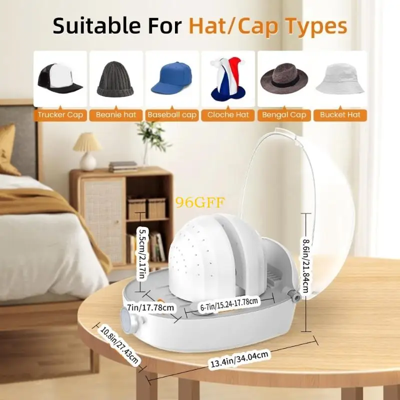 96GF Professional Cap Disinfections System with Gentle Treatments Plastic Hat Freshener Suitable for Preserve Fabric Quality