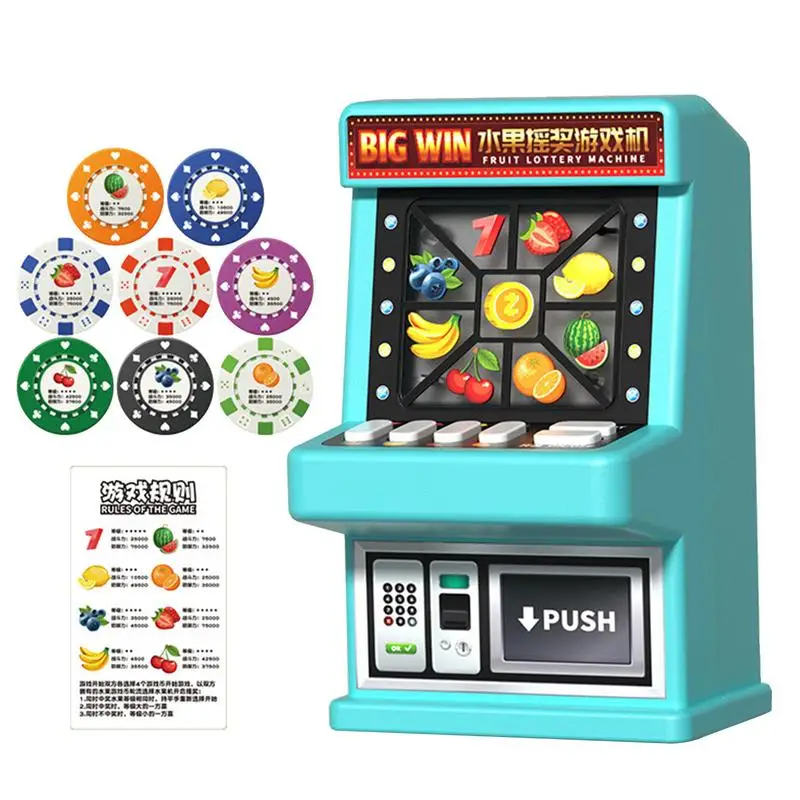 Nostalgic Mini Luck Play Machine Fruit Lottery Machine Toy Vintage Game Console Funny Fruit Luck Play Game For Kids Adults Gift