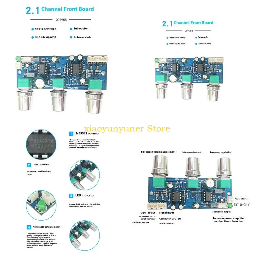 

P9JB NE5522 Power Preamp Board For Subwoofer Processing With Passive Filter Design