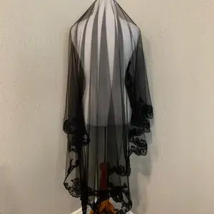 

Quick ship! Black drop Veil Wedding Veil Bridal Veil Cape Wedding Dress