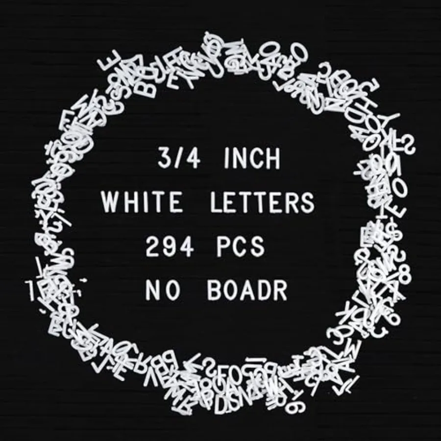 294Pcs Plastic Letters for Letter Board 3/4 Inch Felt Board Letters Changeable Letter Board Plastic Accessories Message Board L