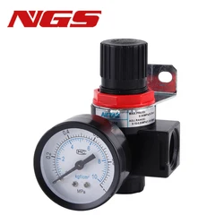 AR2000 G1/4 Mini Air Pressure Regulator Adjustable Pneumatic Reducing Valve With Gauge For Compressor AR1500 BR3000 BR4000 10bar
