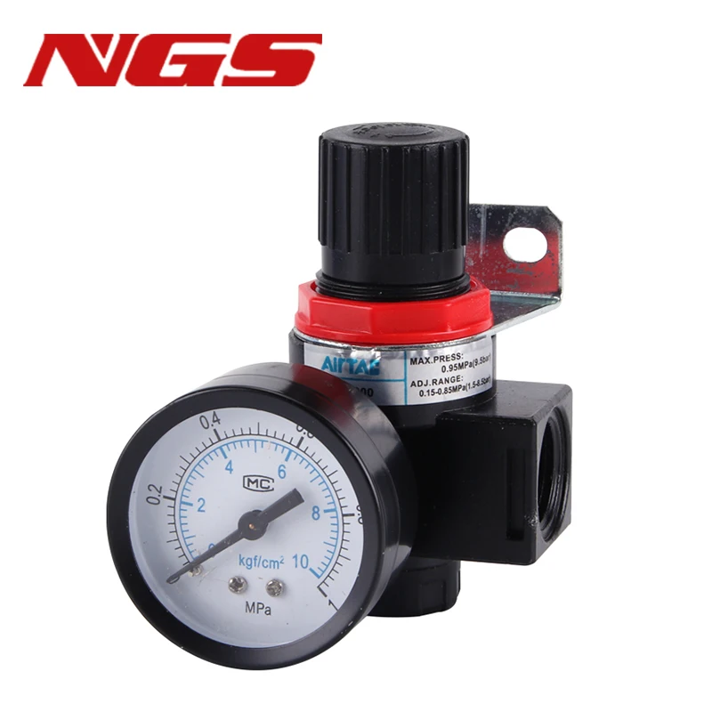 AR2000 G1/4 Mini Air Pressure Regulator Adjustable Pneumatic Reducing Valve With Gauge For Compressor AR1500 BR3000 BR4000 10bar