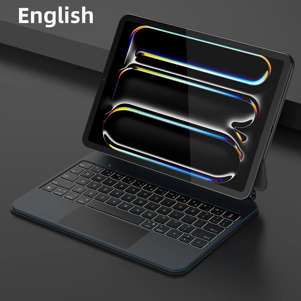 GOOJODOQ Smart Plug & Play Magic Keyboard Case voor iPad Pro 11 2024 M4 iPad Air 4/5/6 Multi-touch Touchpad Smart Reverse opladen