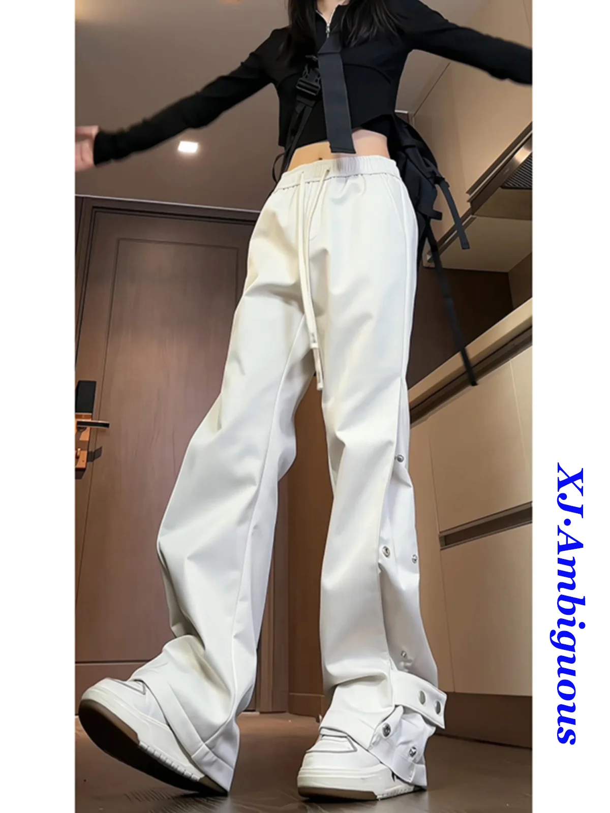 

Мужские зимние утепленные рабочие брюки на флисовой подкладке с пуговицами, карго-брюки в американском уличном стиле, повседневные брюки с высокой талией