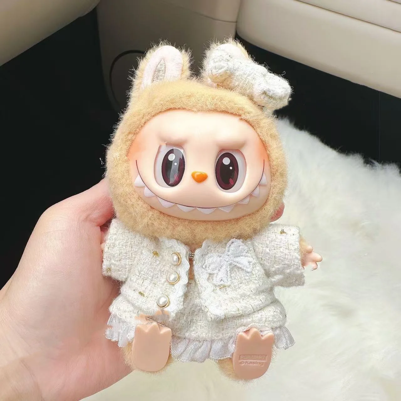 Robe de poupée Labubus de 17cm, ensemble de vêtements avec nœud, vêtements de poupée élégants, robe de soirée, Mini vêtements, accessoires