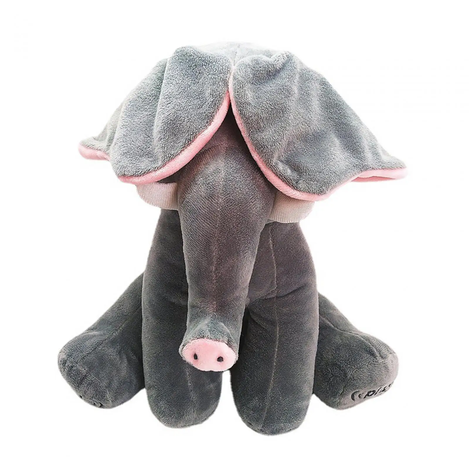 Stuffed Elephant Plush Toy Singing Baby Musical Interactive Animal with Moving Ears Soft Cotton for Toddler Kids