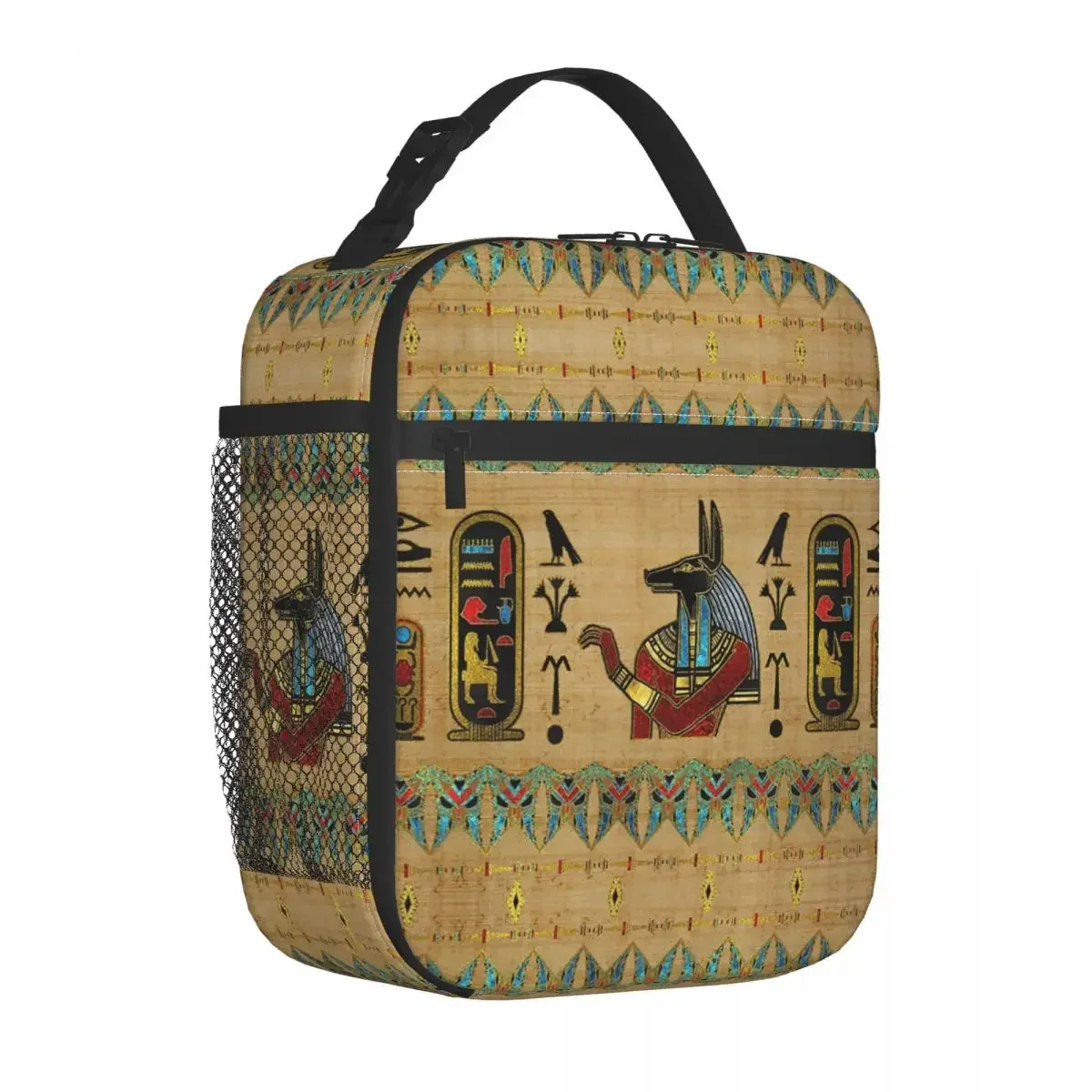 Egyptian Anubis Ornament Insulated Lunch Bag Ancient Egypt Myth Storage Food Box Reusable Thermal Cooler Lunch Box School