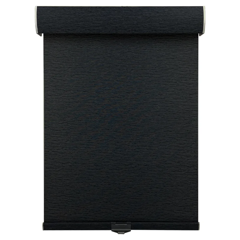 

Customization Customized Cordless Window Roller Blinds Fabric Wrapped Cassette in Blackout Black Fabric Shades & Shutters