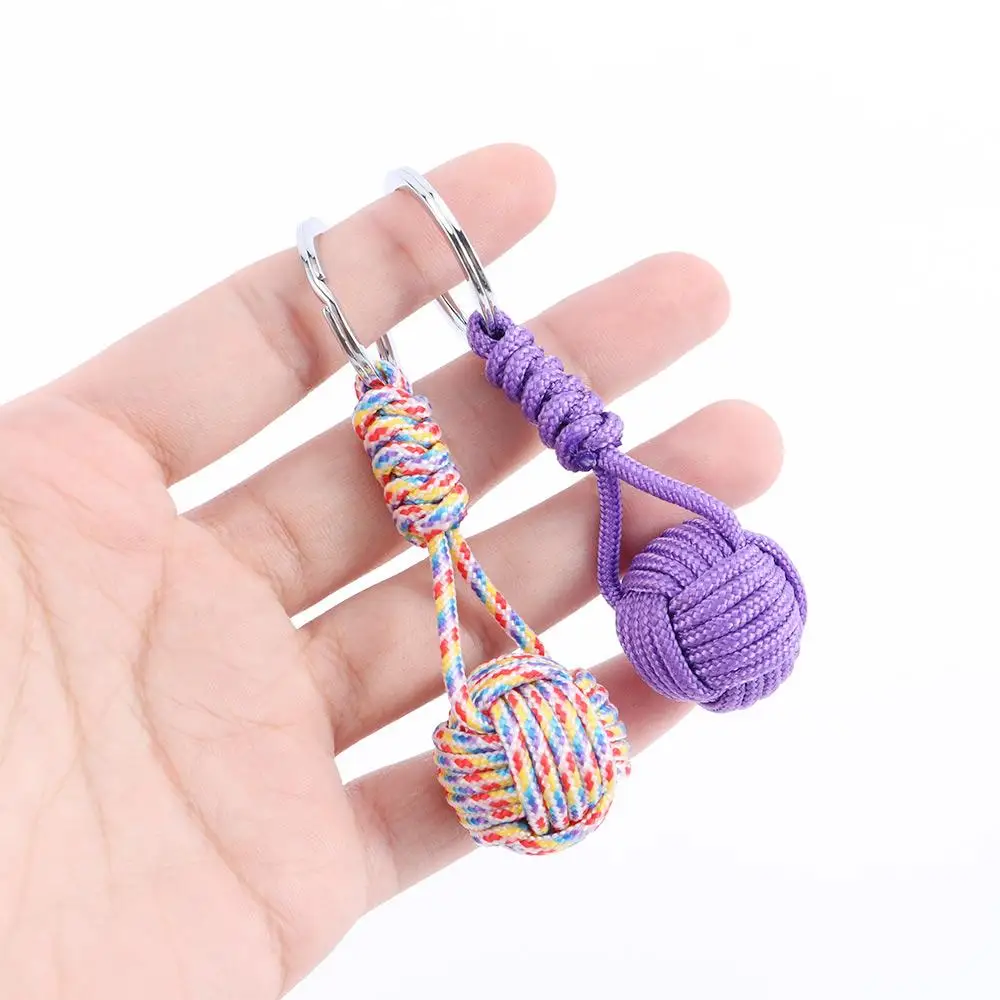 Woven Rope Keychains Bag Pendant Key Chain Holder Outdoor Survival Parachute Rope Cord Ball Pendant Car Keyring For Men Women